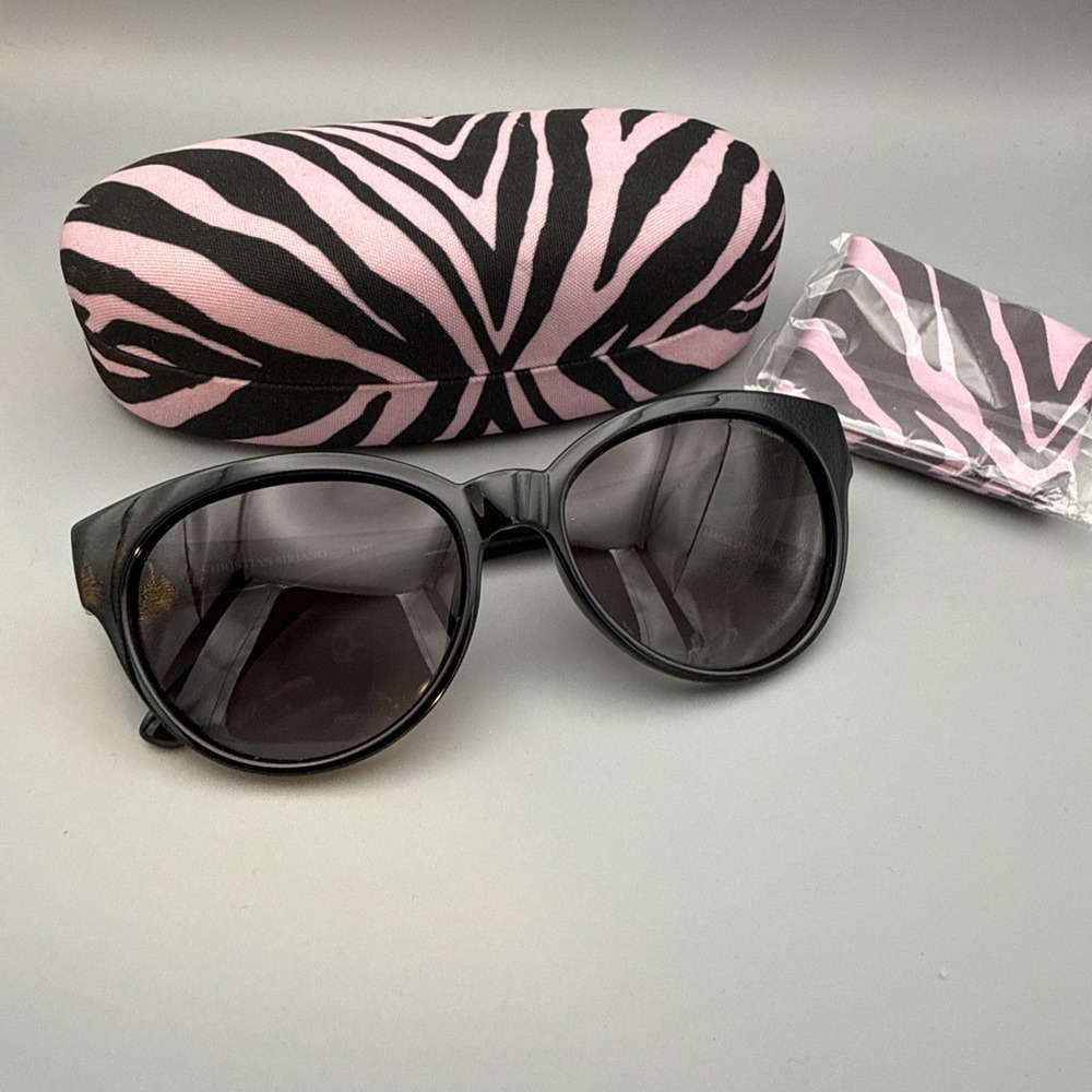 Christian Siriano NIKI Sunglasses Pink/Black Zebra Print Cloth & Case Academia